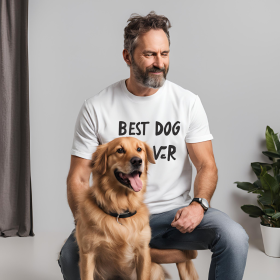 Best Dog Dad Ever Shirt (Color: light blue, size: 2XL)