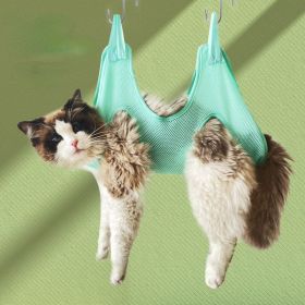 Cat Grooming Hammock Cat Grooming nail cutting anti scratch bite fixed bag bath Trimming Restraint Bag Pet dog groominghammock hanging Pet Suppli (Color: Green Send, size: 10-20KG)